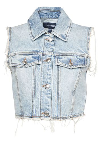 Gilet Croppe Scire In Denim