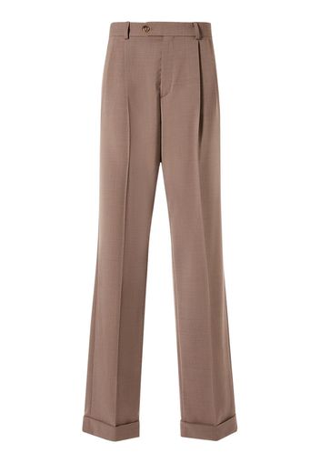 Pantaloni Vita Bassa Ferito In Lana Stretch