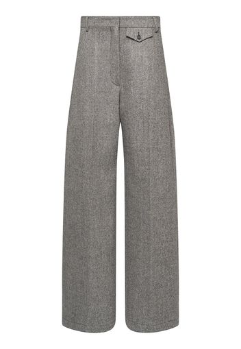 Pantaloni Larghi Udente In Tweed