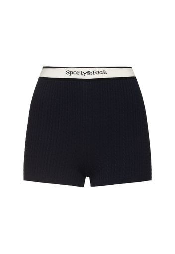 Shorts Serif In Maglia A Costine Con Logo