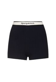 Shorts Serif In Maglia A Costine Con Logo