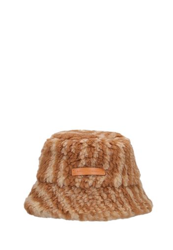 Cappello Bucket Woodgrain In Orsetto Jacquard