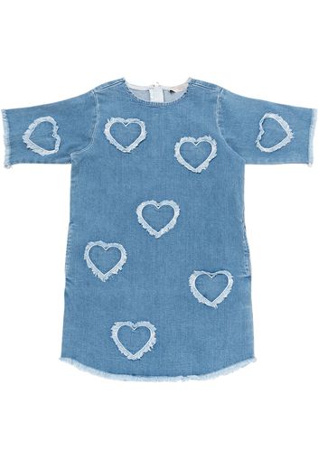 Vestito In Denim Di Cotone Con Ricami