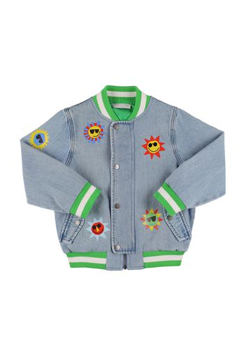 Bomber In Denim Di Cotone Organico