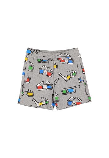 Shorts In Felpa Si Cotone Stampata