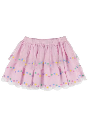 Embroidered Tulle Mini Skirt