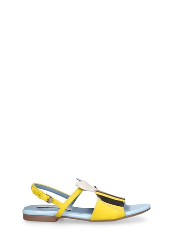 Bee Patch Faux Leather Sandals