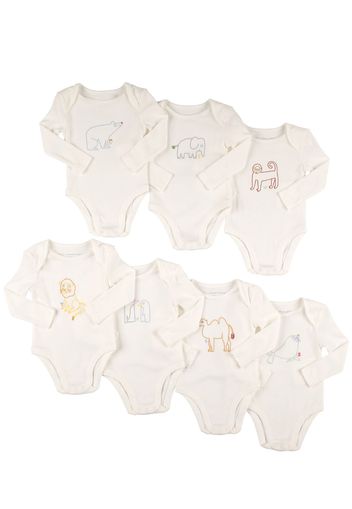 Set Of 7 Printed Cotton Jersey Bodysuits