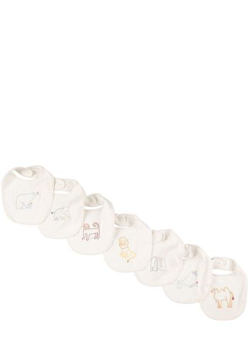 Set Of 7 Printed Cotton Jersey Bibs