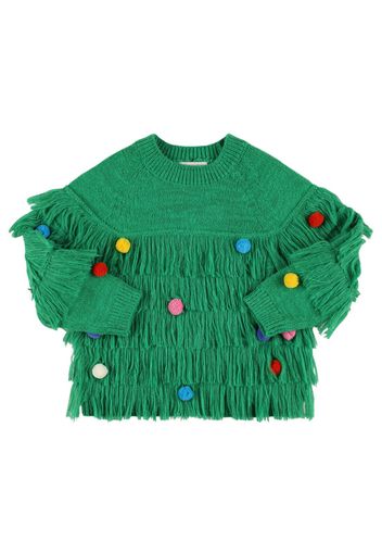 Recycled Tech Knit Jumper W/fringes