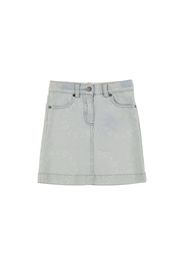 Logo Print Organic Cotton Denim Skirt