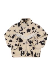 Printed Teddy Fleece Jacket W/ Fringes