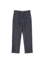 Printed Cotton Denim Pants