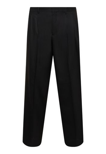 Wide Pleated Wool Pants