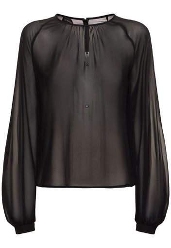 Renee Puff Sleeve Silk Blouse