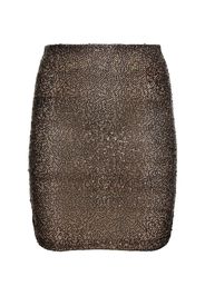 Livia Draped Sequined Mesh Mini Skirt