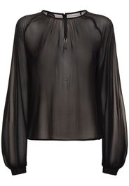 Renee Puff Sleeve Silk Blouse