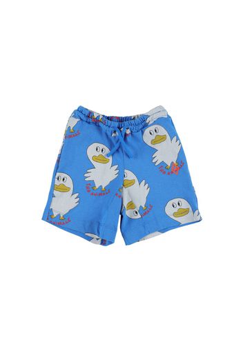 Duck Print Cotton Sweat Shorts