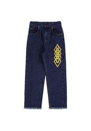 Logo Print Cotton Denim Jeans