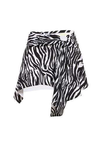 Minigonna Stampa Zebra Con Anello