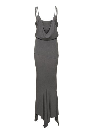 Draped Jersey Mélange Midi Dress