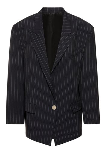 Blazer Gessato Glen In Lana