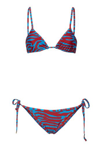 Printed Lycra Triangle Bikini Set