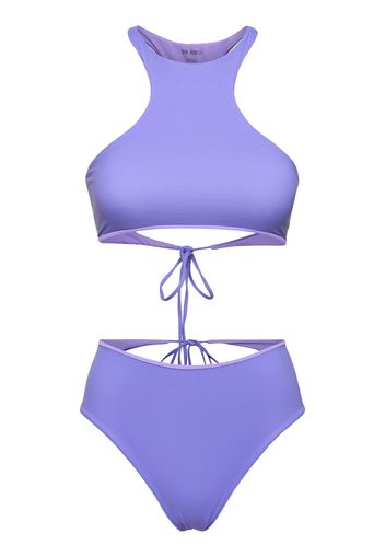 Jersey Halter Neck Cutout Bikini Set