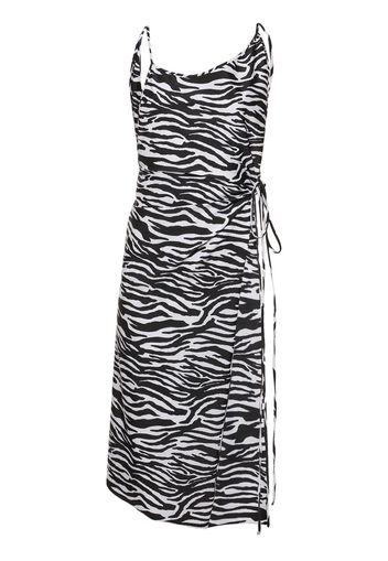 Printed Lycra Side Slit Midi Dress