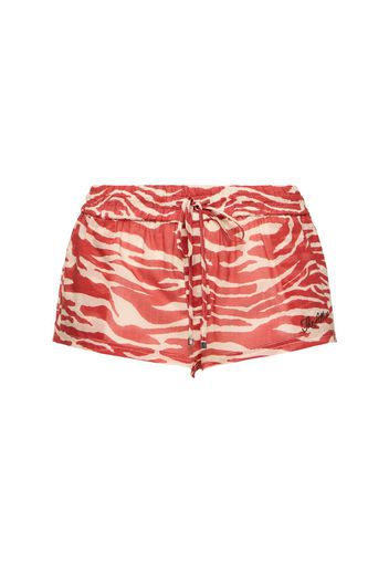 Printed Mousseline Low Waist Shorts