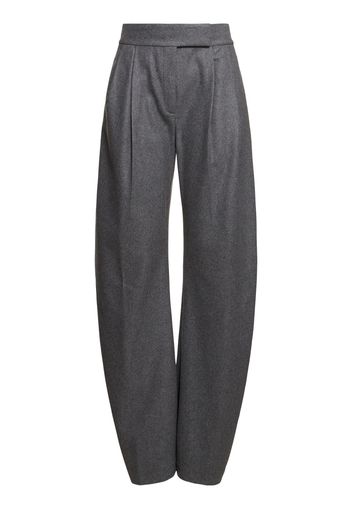 Pantaloni In Gabardina Di Misto Lana