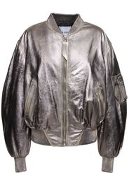 Destroyed Mirror Leather Bomber Jacket