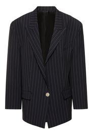 Blazer Gessato Glen In Lana