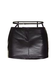 Belted Leather Mini Skirt