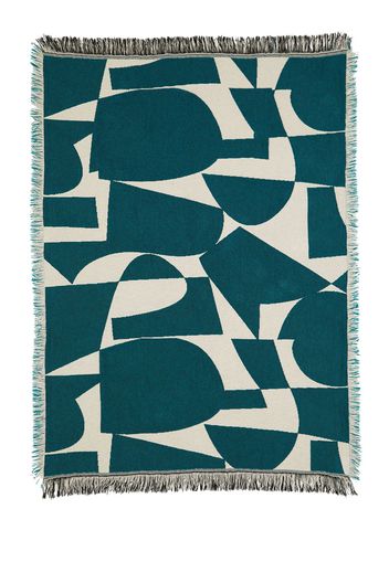 Coperta Teal Block In Cotone