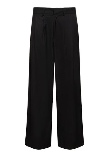 Pantaloni Gessati In Misto Rayon / Pinces