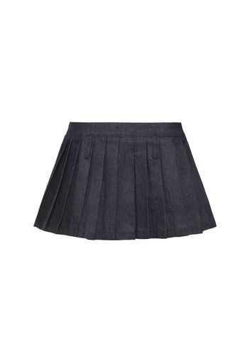 Blake Pleated Denim Mini Skirt