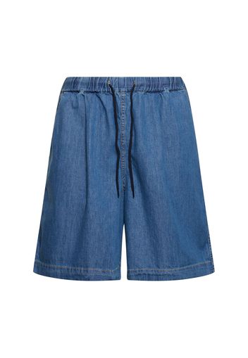 Shorts Jogging In Denim Di Cotone