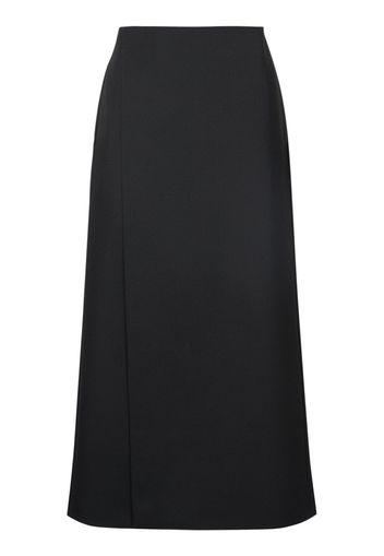 Kavi Wool Crepe Midi Skirt