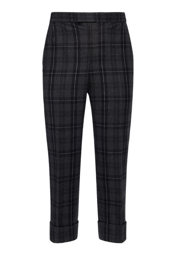 Pantaloni In Flanella Di Lana Tartan