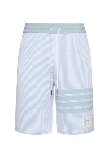 Shorts In Felpa Di Cotone E Seta