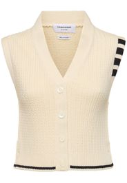 Gilet Cropped A Trecce Con Scollo A V