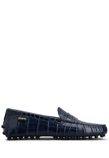 5mm Croc Embossed Leather Loafers