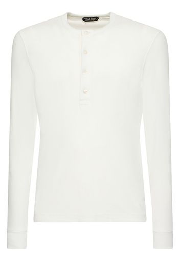 T-shirt Henley In Misto Lyocell A Costine