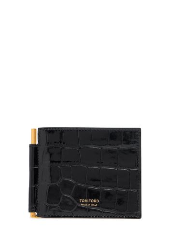 Patent Croc Embossed Clip Wallet