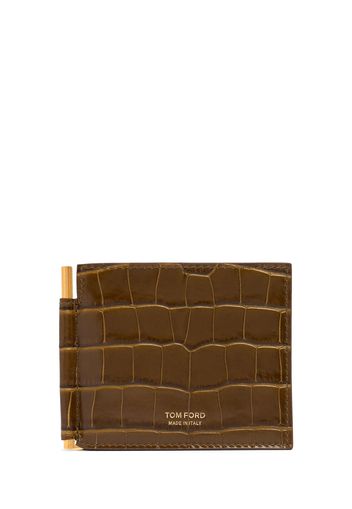 Patent Croc Embossed Clip Wallet