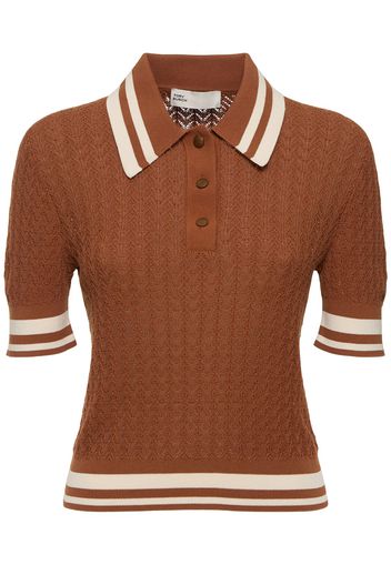 Polo Retro In Cotone Pointelle