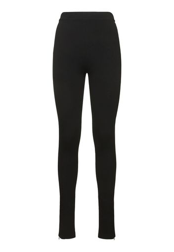 Leggings In Viscosa Stretch Con Zip