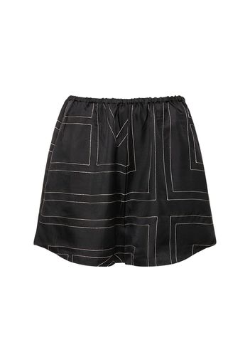 Shorts In Seta Monogram