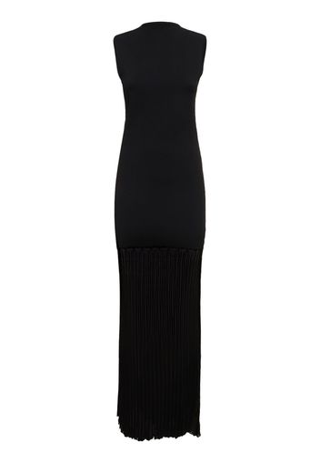 Plissé-knitted Viscose Evening Gown